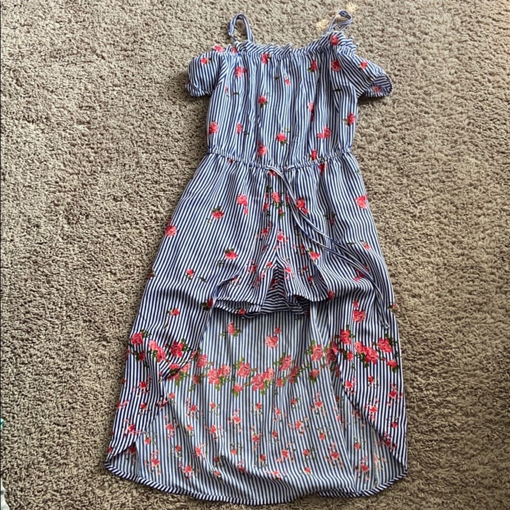 Girls Floral Stripped Dress